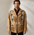 Men’s Western Fringe Leather Jacket Cowboy Style Full Grain Apparel