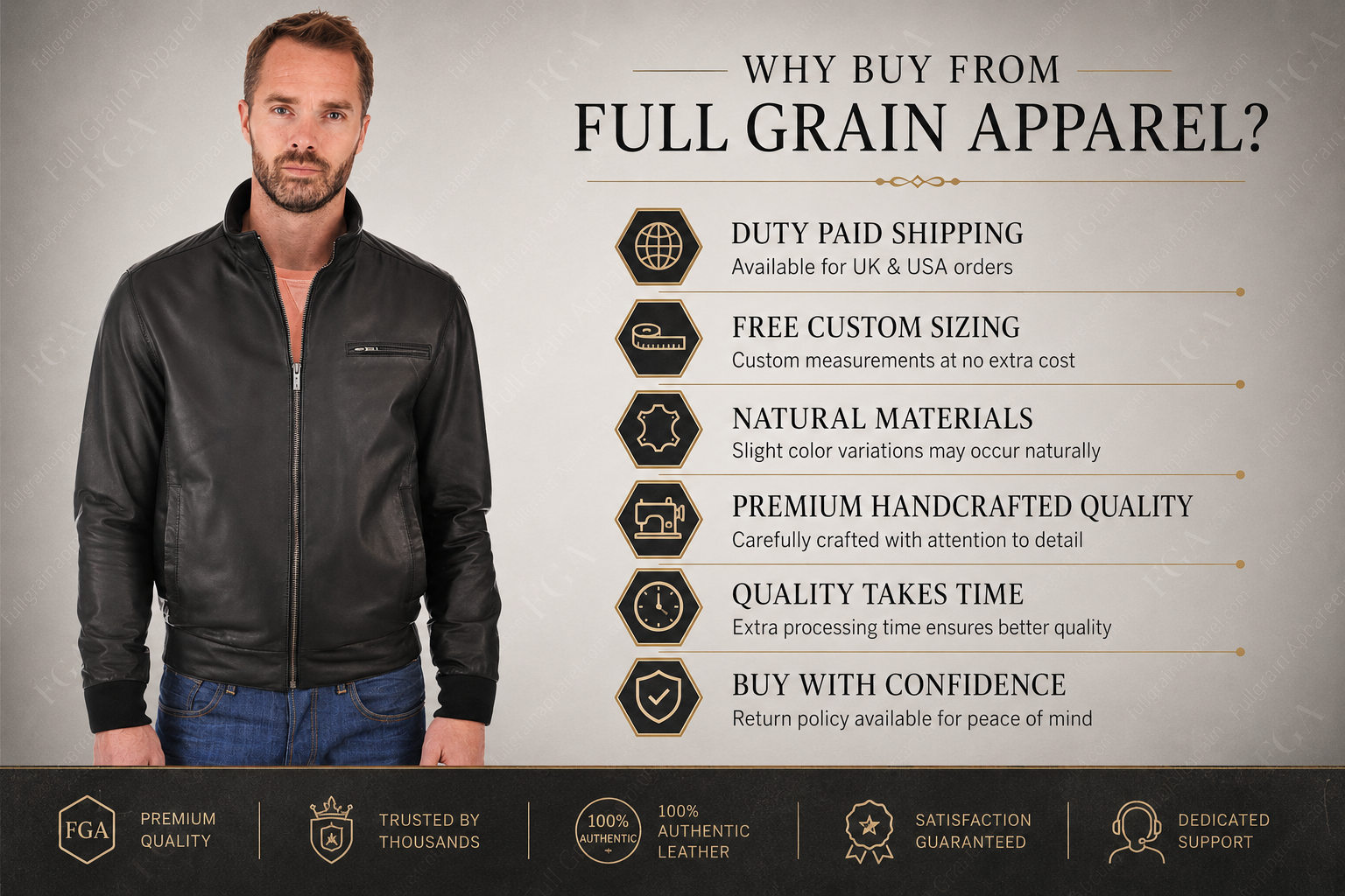 Men’s Black Cafe Racer Leather Jacket Minimal Moto Full Grain Apparel