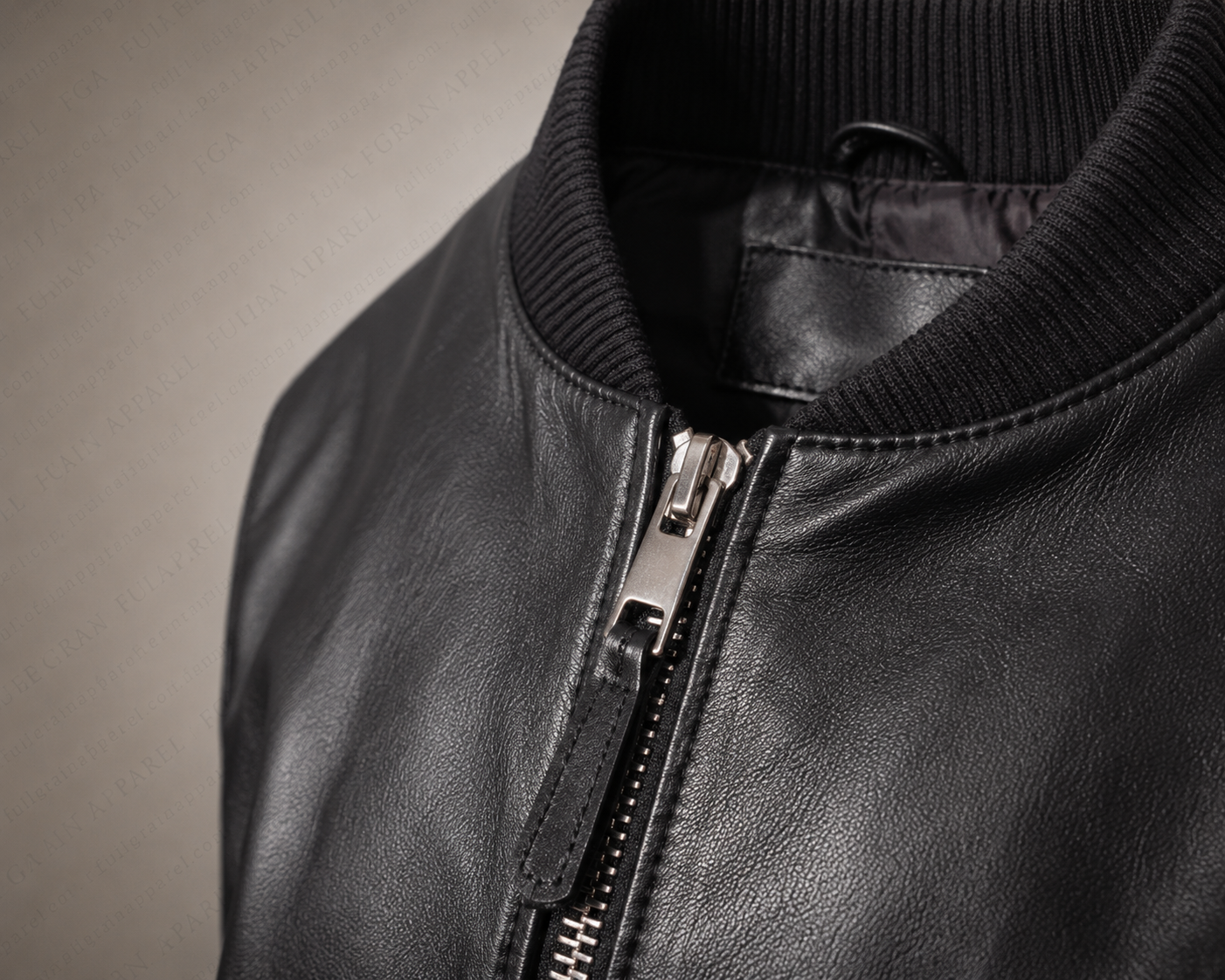 Men’s Black Leather Bomber Jacket Minimal Moto Style Full Grain Apparel