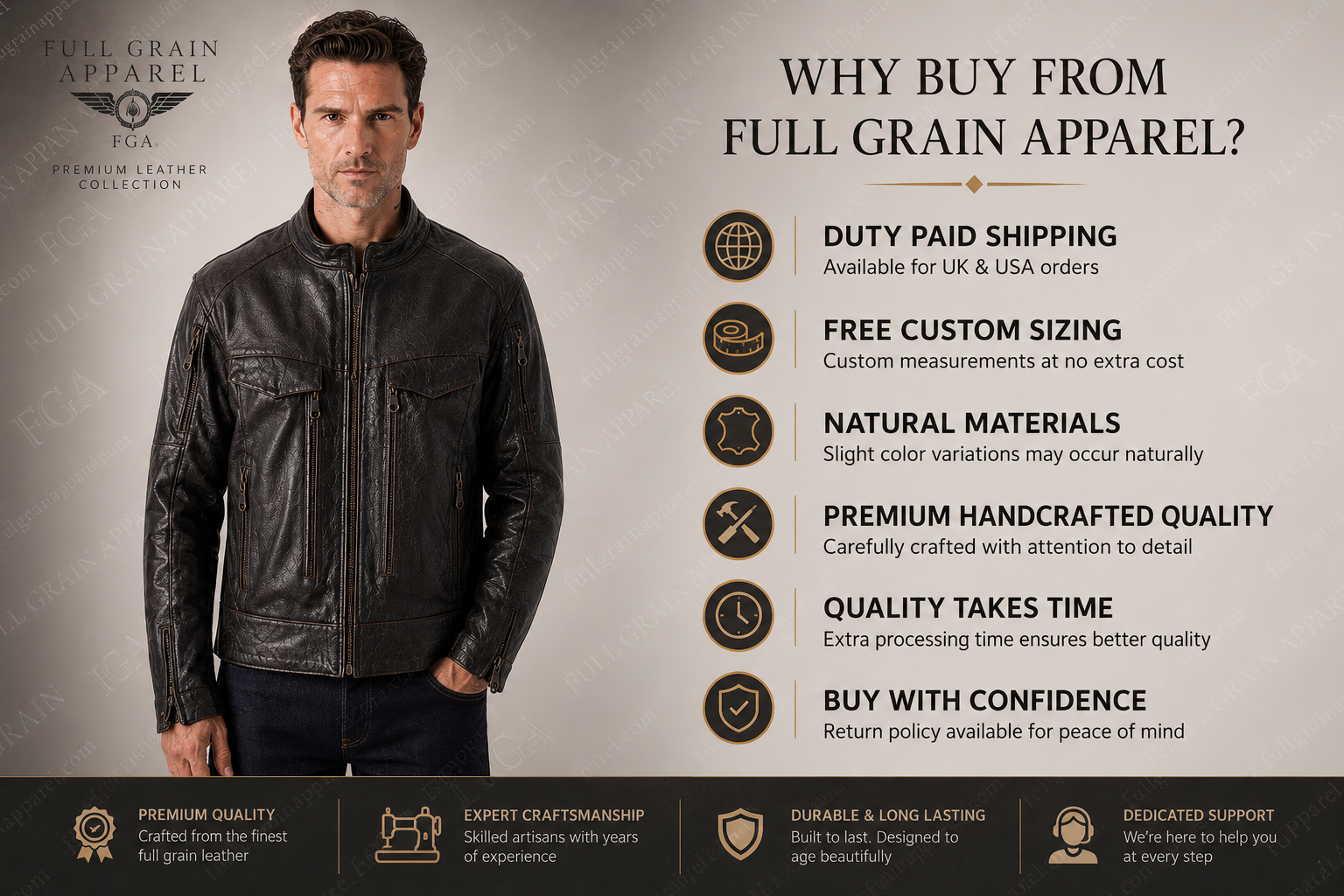 Men's Distressed Black Cafe Racer Leather Jacket | Vintage Moto | Full Grain Apparel