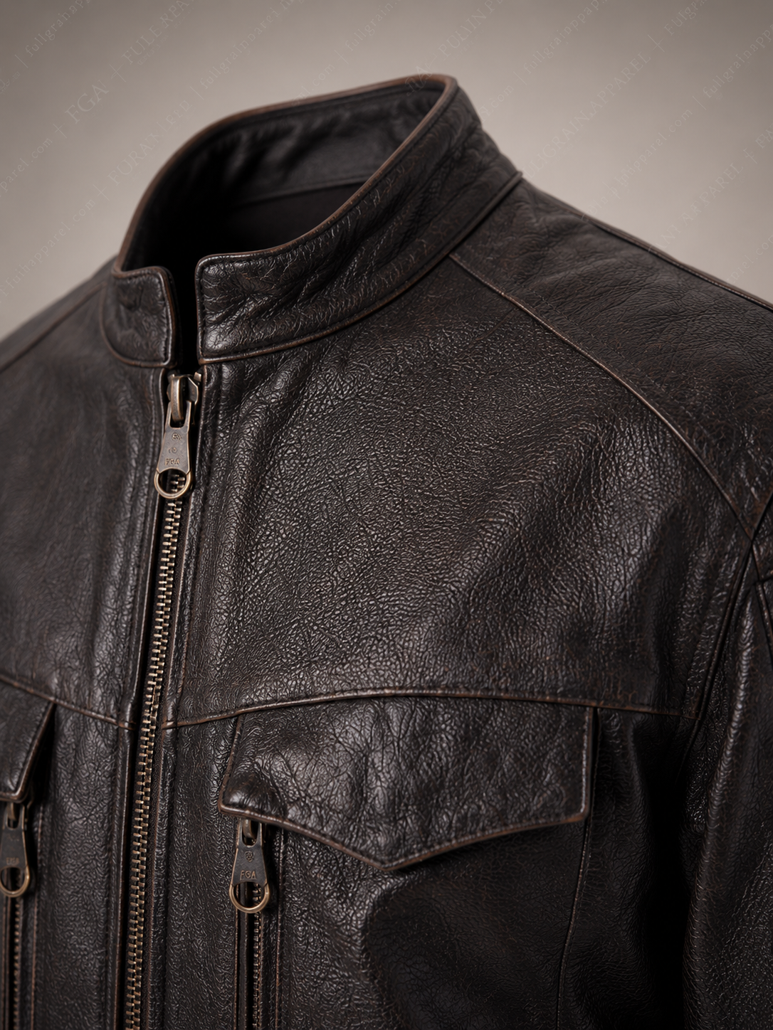 Men's Distressed Black Cafe Racer Leather Jacket | Vintage Moto | Full Grain Apparel