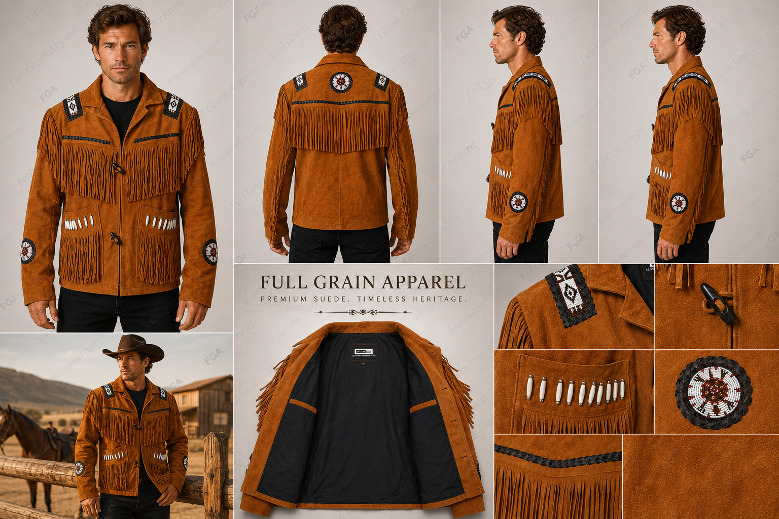 Men's Western Fringe Suede Jacket | Cowboy Heritage | Full Grain Apparel