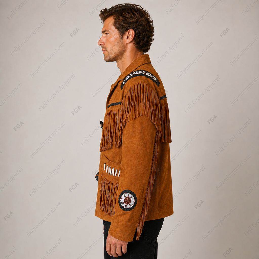 Men's Western Fringe Suede Jacket | Cowboy Heritage | Full Grain Apparel