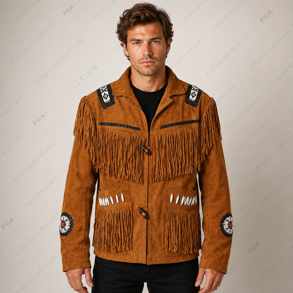 Men's Western Fringe Suede Jacket | Cowboy Heritage | Full Grain Apparel