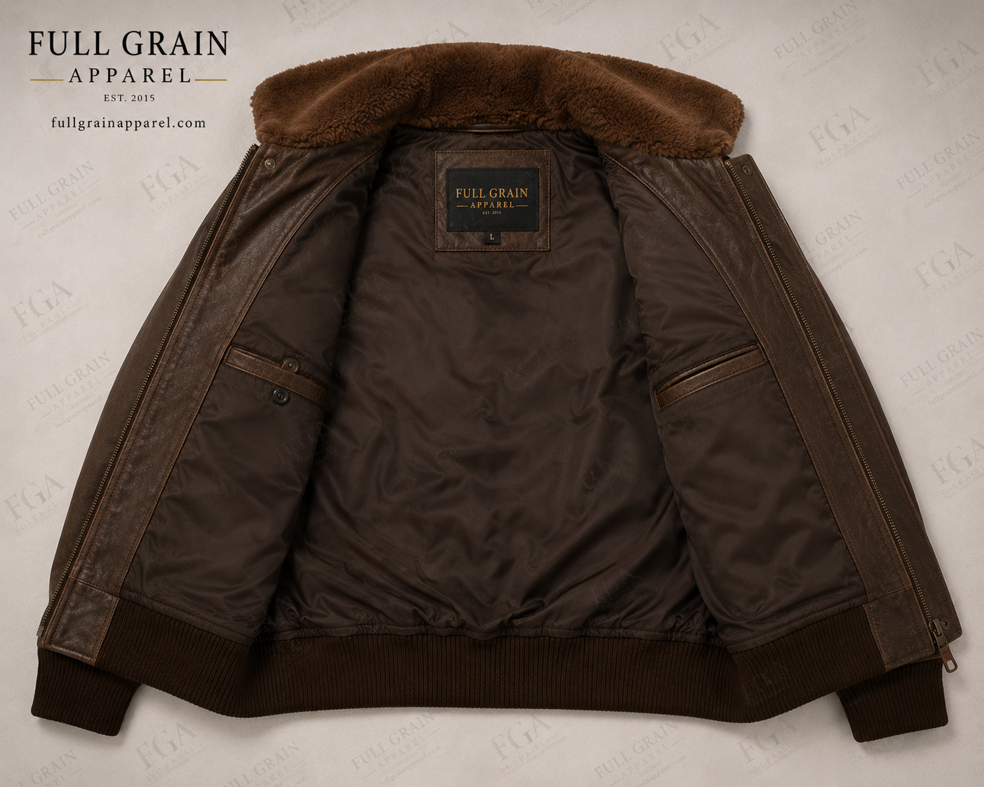Men's Brown Aviator Leather Jacket | Shearling Flight | Full Grain Apparel