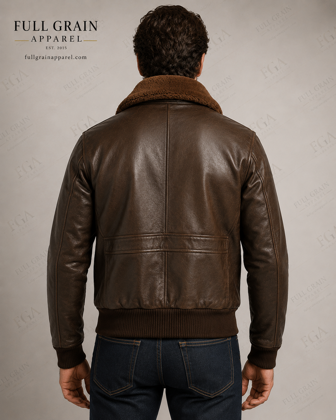 Men's Brown Aviator Leather Jacket | Shearling Flight | Full Grain Apparel