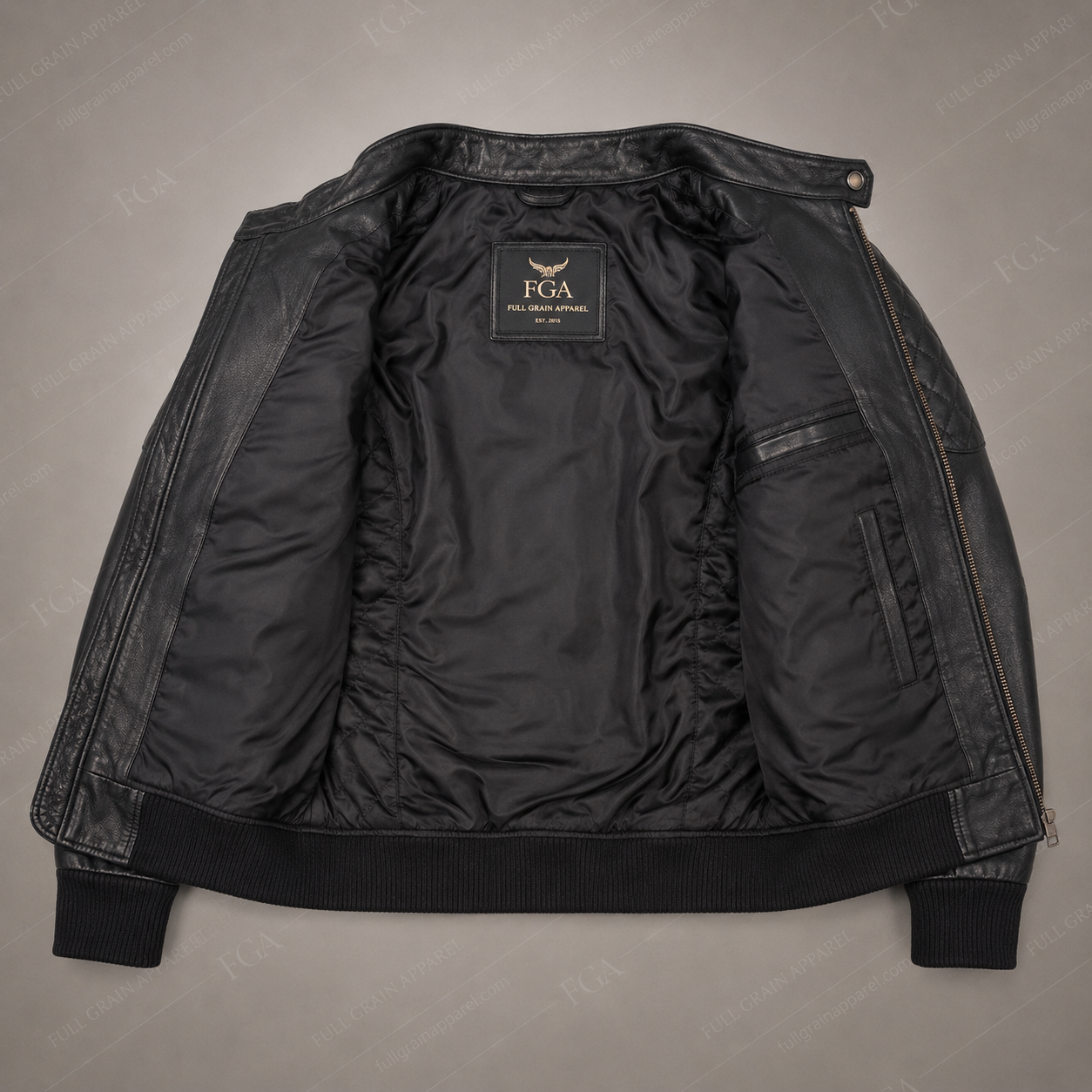 Women's Black Cafe Racer Leather Jacket | Quilted Moto | Full Grain Apparel