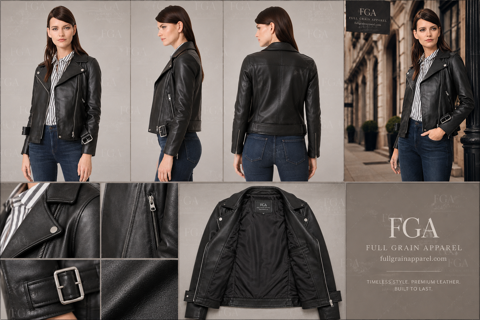Women's Black Leather Biker Jacket | Classic Moto Style | Full Grain Apparel
