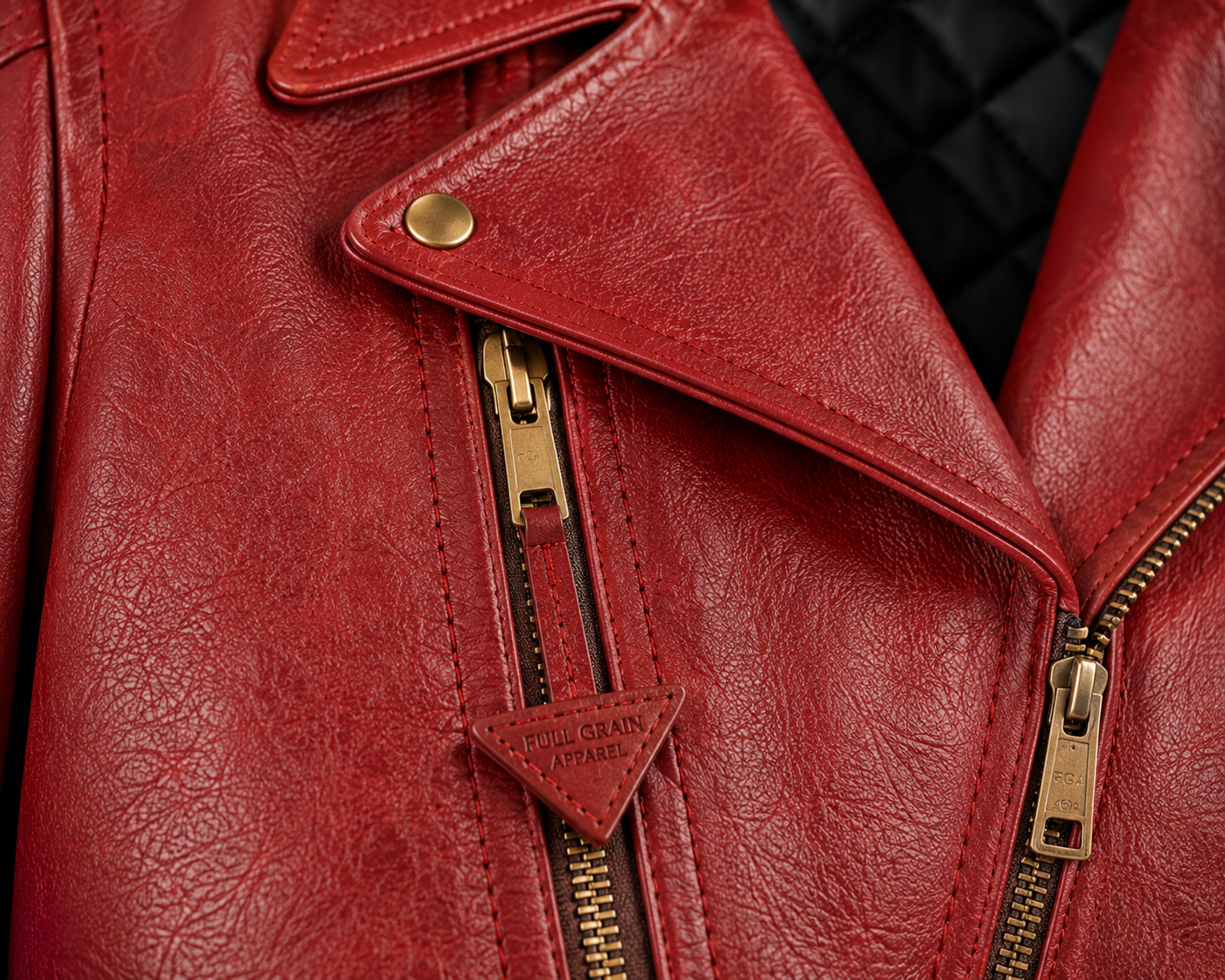 Men's Red Biker Leather Jacket | Vintage Moto Rider | Full Grain Apparel