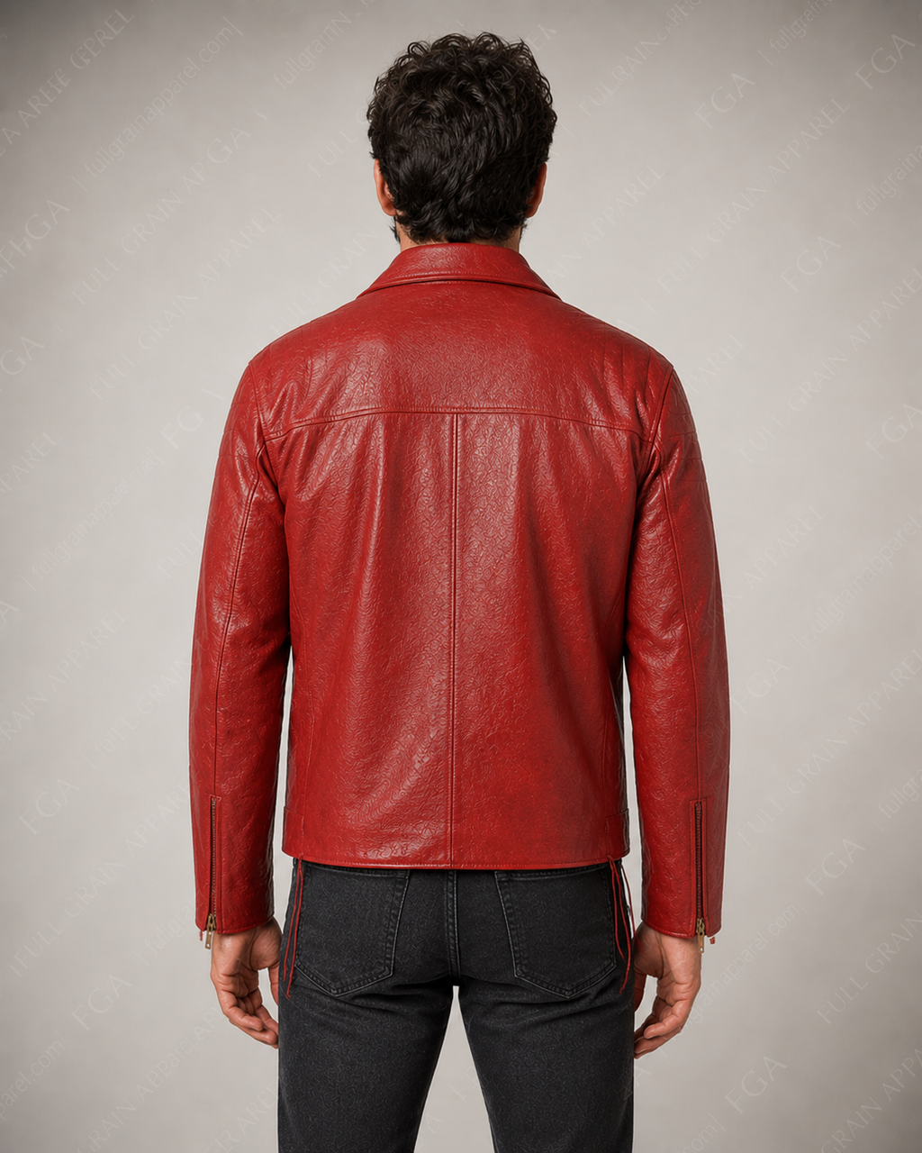 Men's Red Biker Leather Jacket | Vintage Moto Rider | Full Grain Apparel