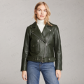 Women's Olive Green Moto Leather Jacket | Premium Biker Style | Full Grain Apparel