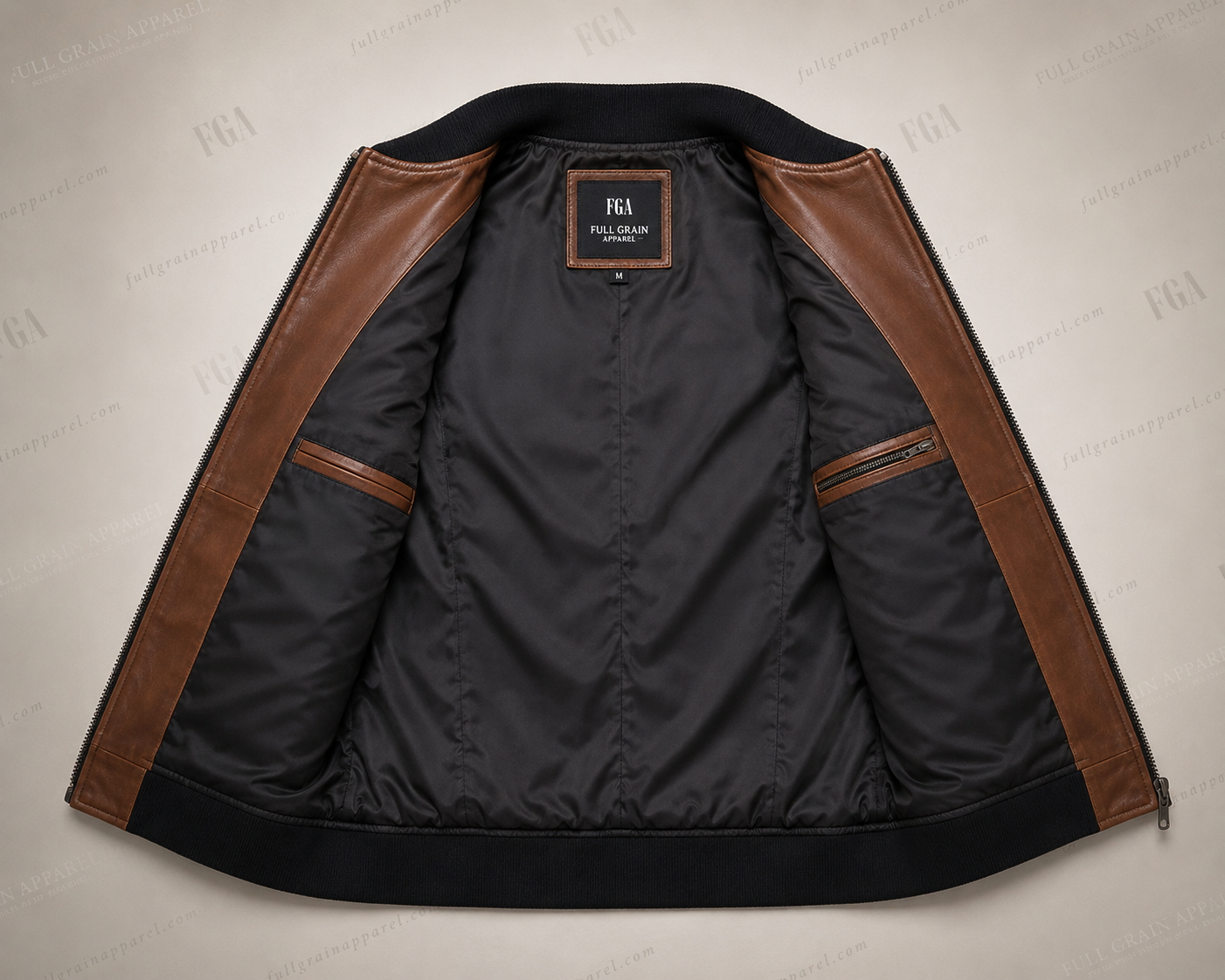 Women's Brown Leather Bomber Jacket – Premium Zip-Up Leather Outerwear