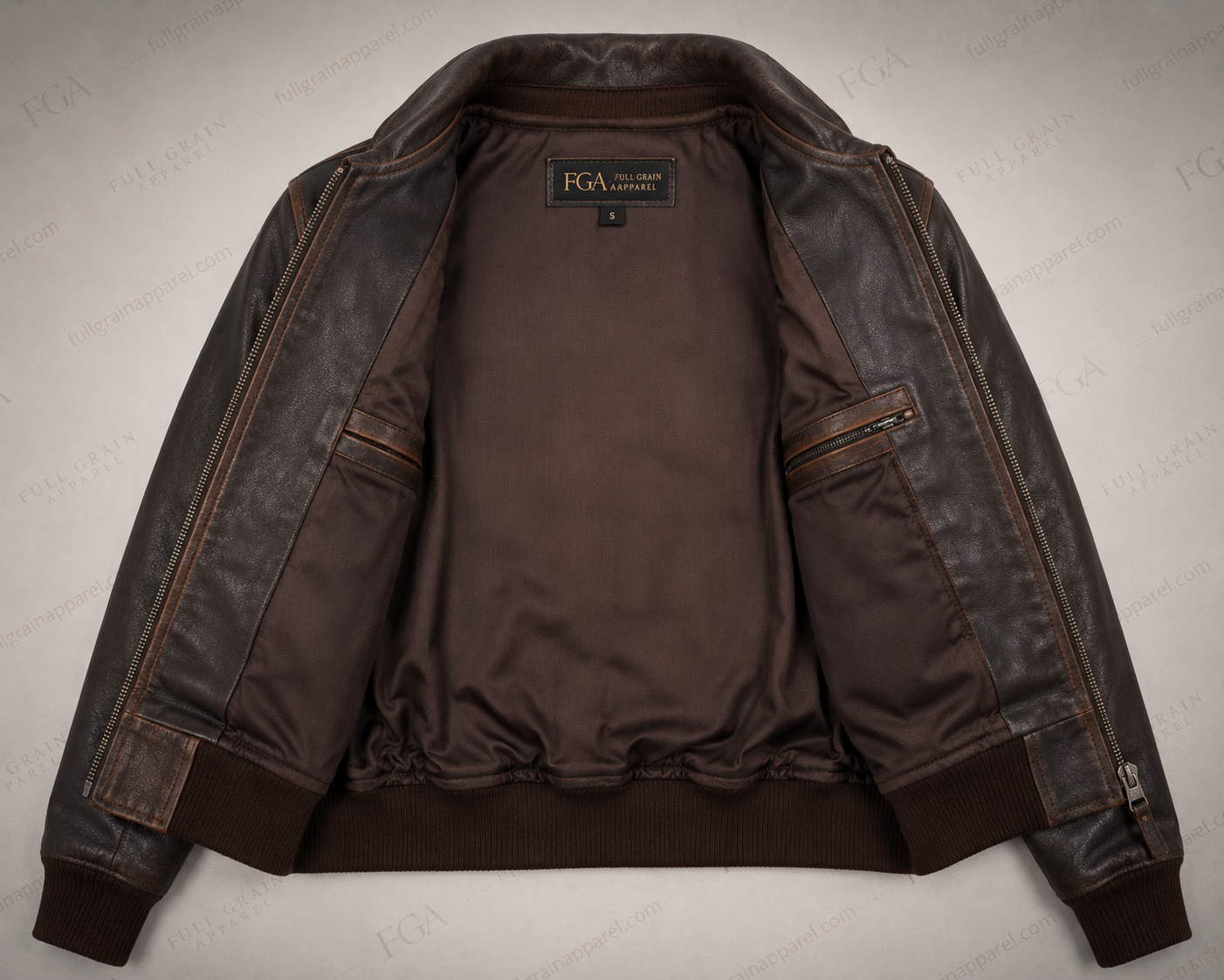 Women's Vintage Brown Leather Bomber Jacket – Premium Distressed Leather