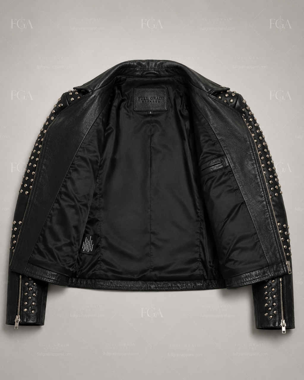 Women's Studded Black Moto Leather Jacket – Premium Biker Style  Full Grain Apparel