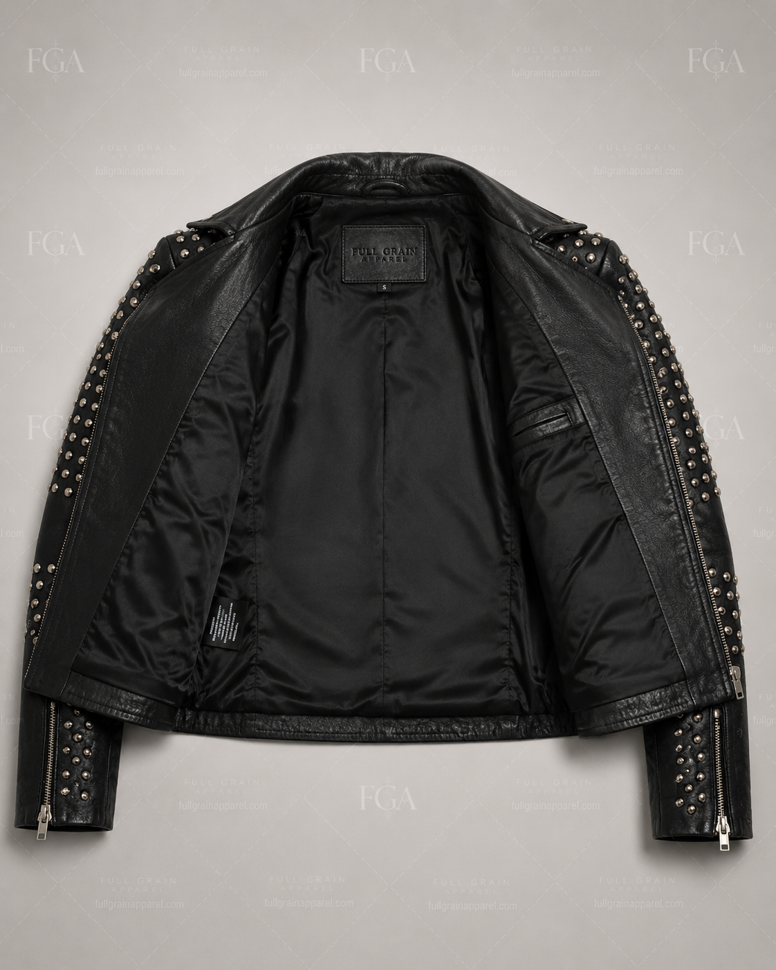 Women's Studded Black Moto Leather Jacket – Premium Biker Style  Full Grain Apparel
