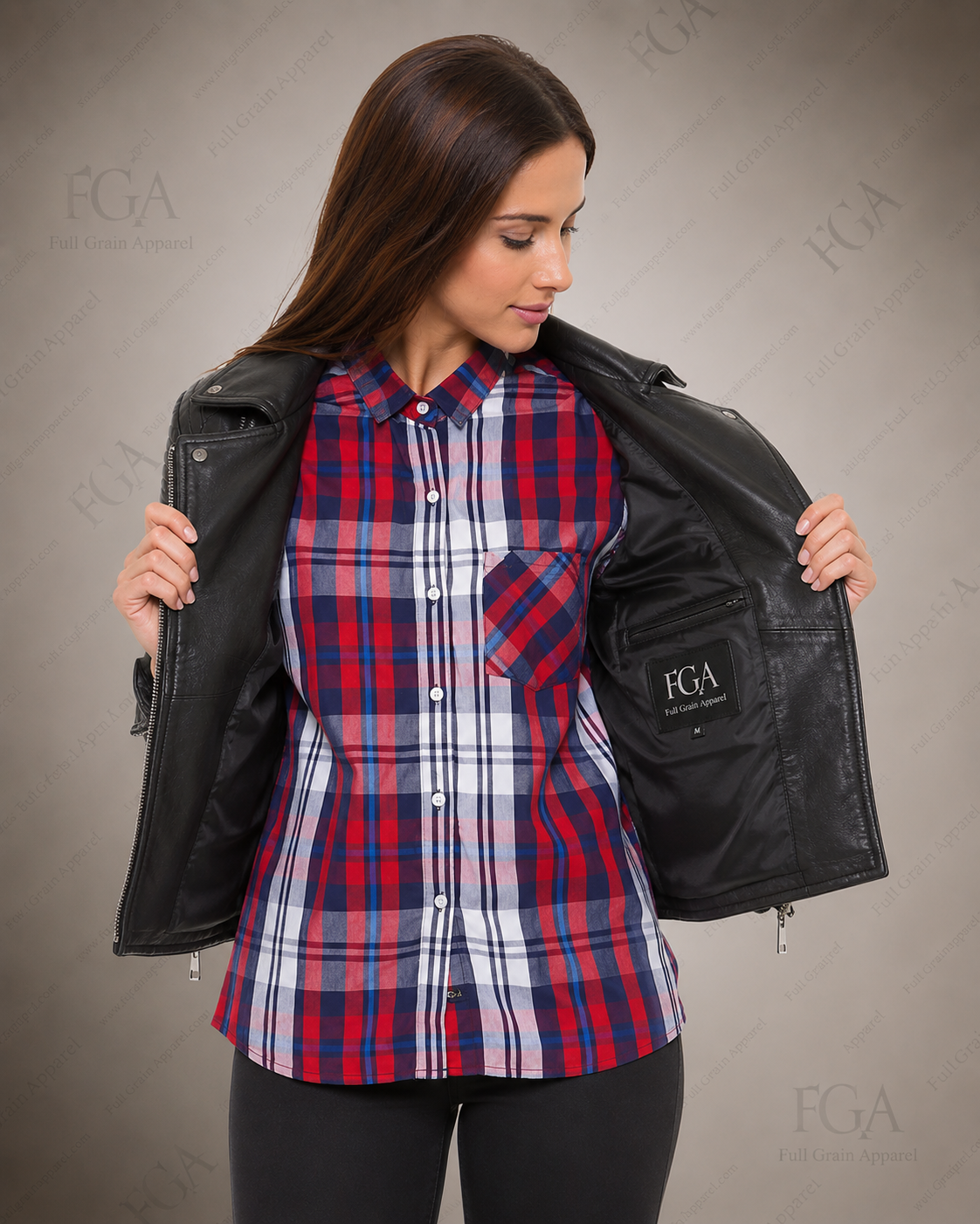 Women's Black Quilted Biker Leather Jacket - Moto Style Full Grain Apparel