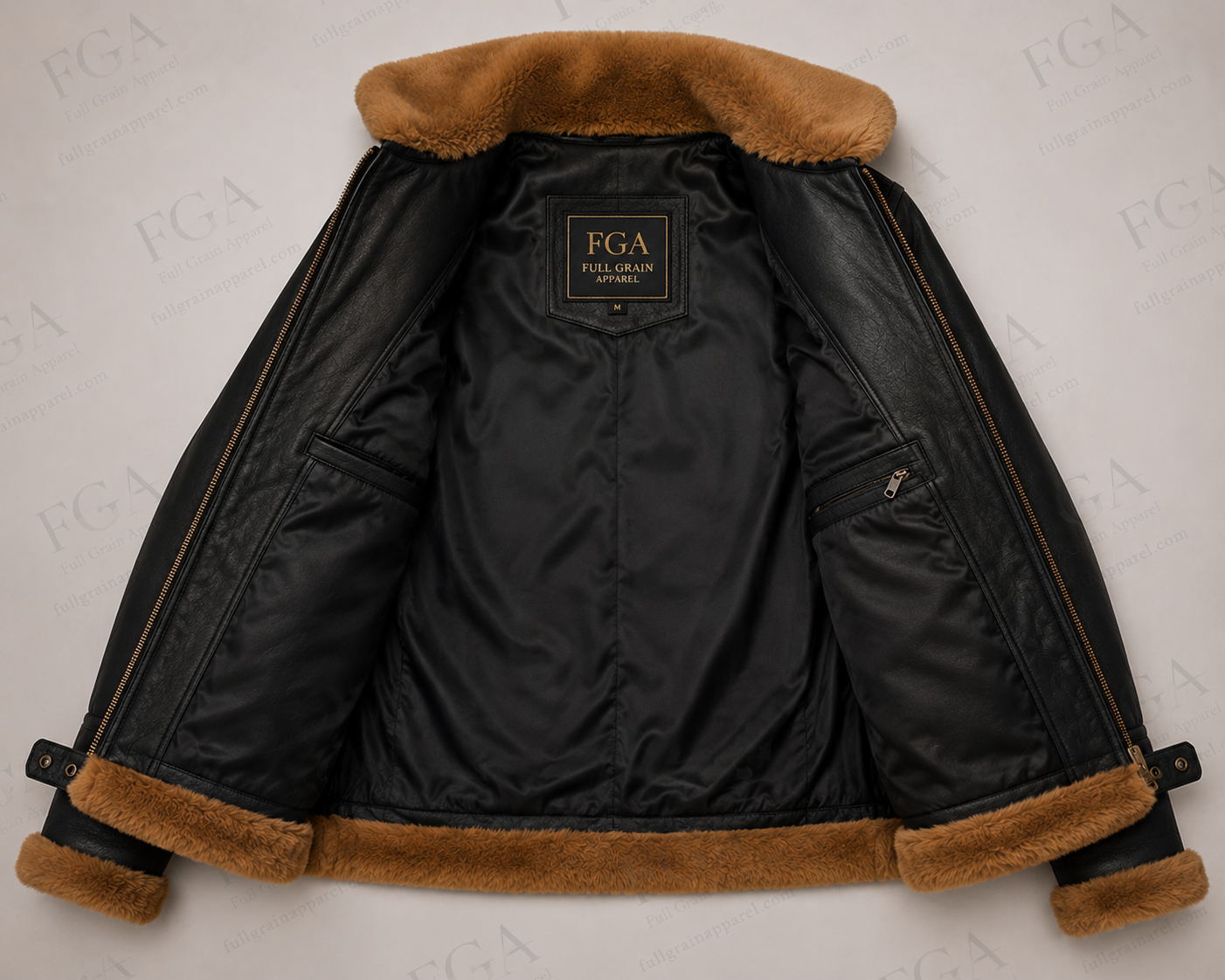 Men's Black B3 Shearling Aviator Jacket | Flight Leather | Full Grain Apparel