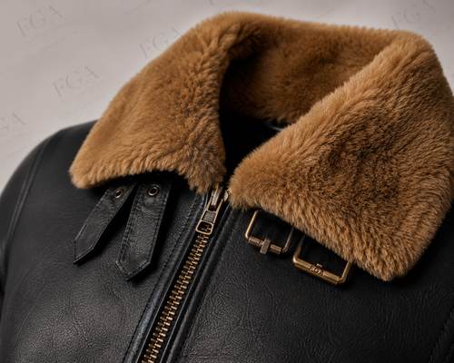 Men's Black B3 Shearling Aviator Jacket | Flight Leather | Full Grain Apparel