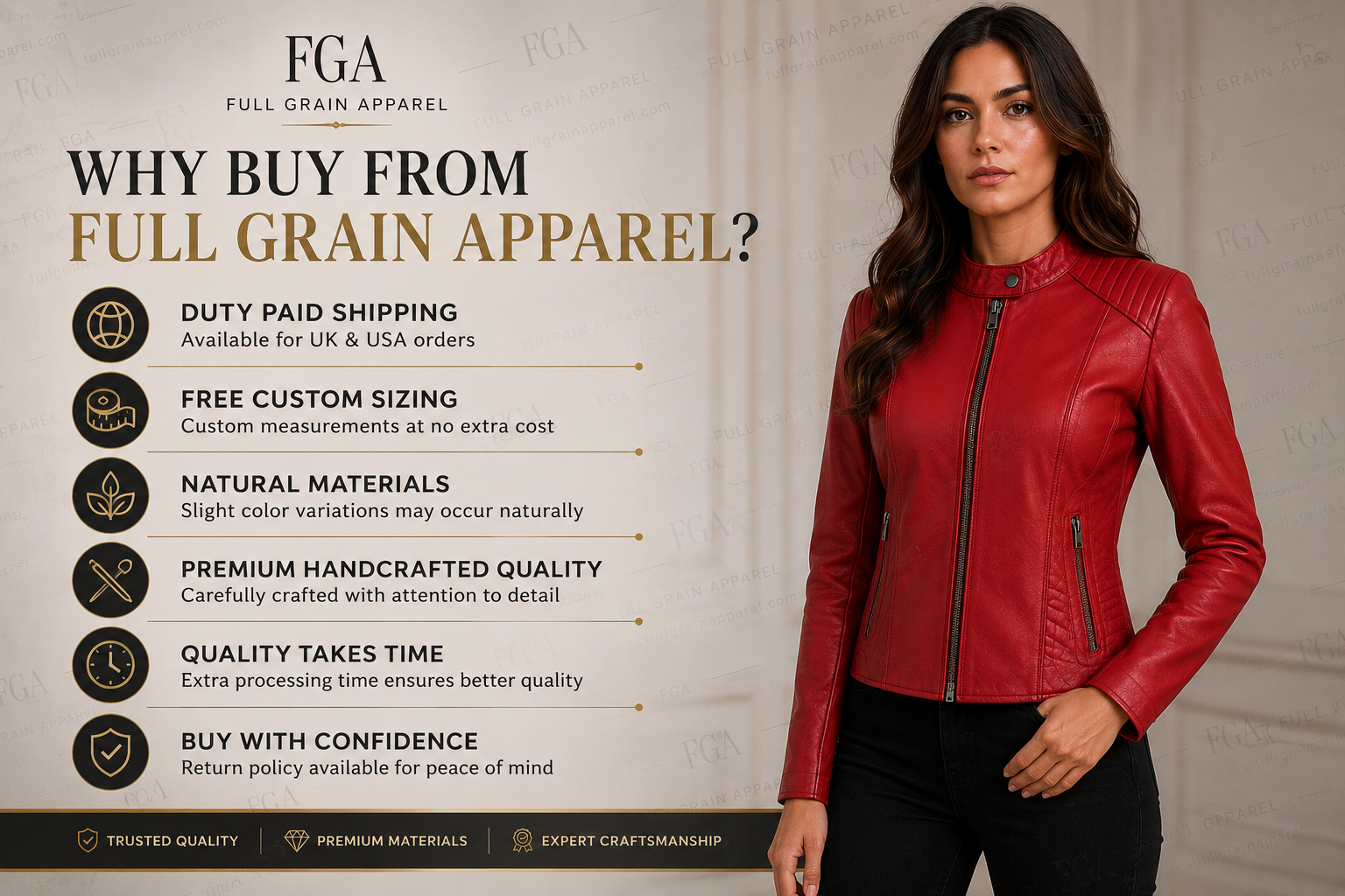 Women's Red Cafe Racer Leather Jacket | Moto Style | Full Grain Apparel