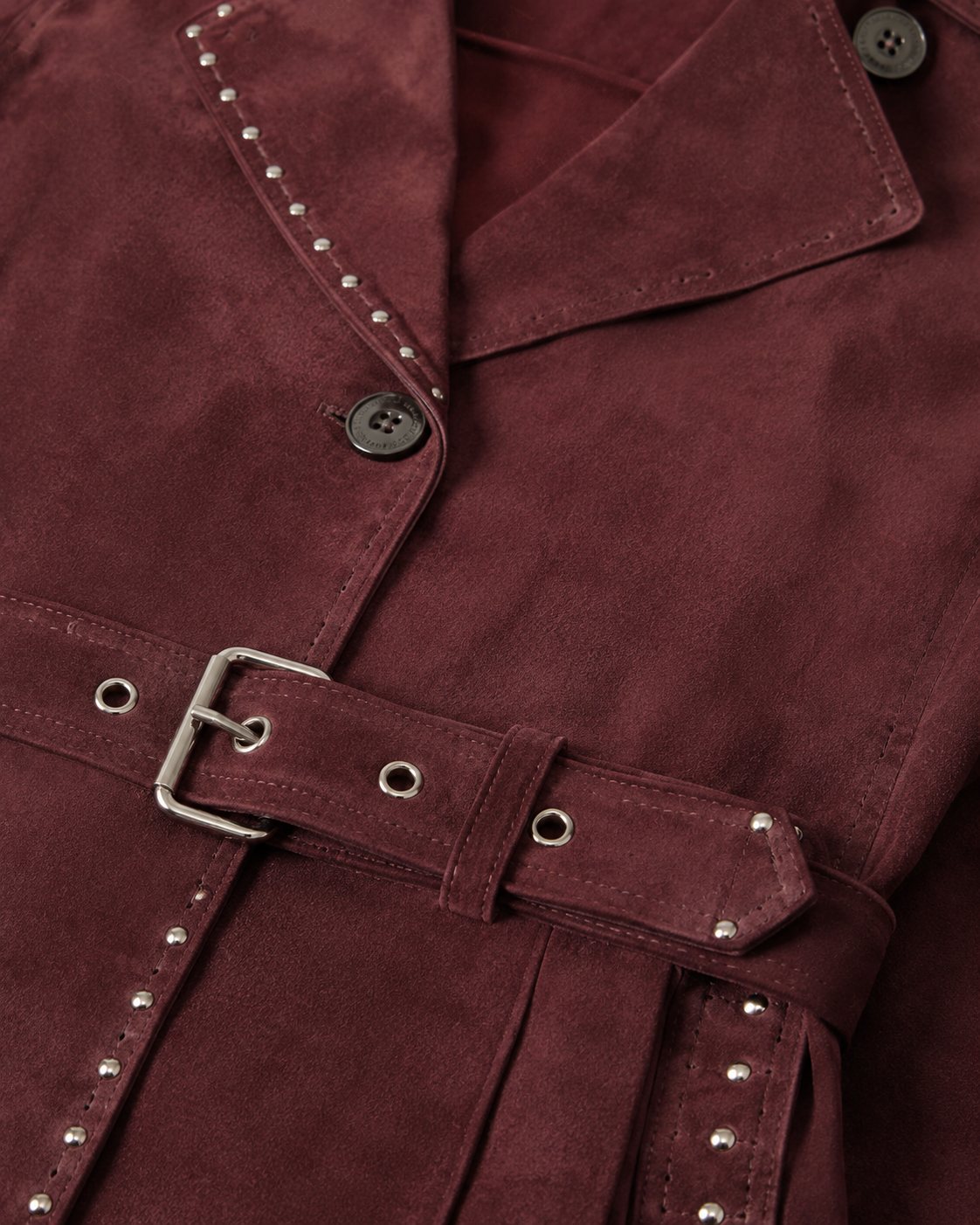 Women's Burgundy Leather Long Trench Coat | Luxury Belted Outerwear | Full Grain Apparel