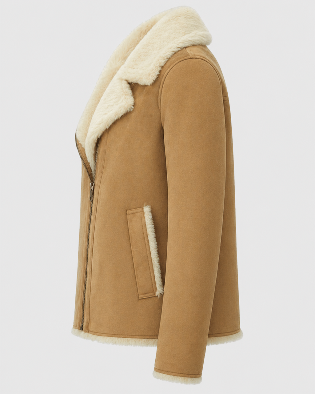 Women’s "Eco-Alpine" Aviator | Premium Cocoa Vegan Leather | High-Density Faux Shearling-Lined Winter Jacket | Full Grain Apparel
