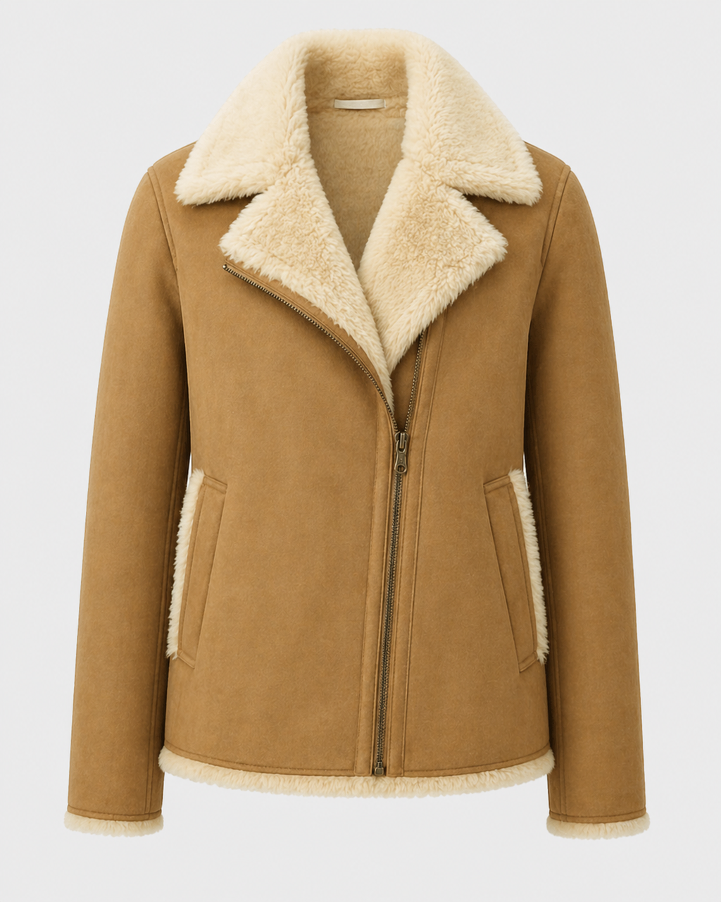 Women’s "Eco-Alpine" Aviator | Premium Cocoa Vegan Leather | High-Density Faux Shearling-Lined Winter Jacket | Full Grain Apparel
