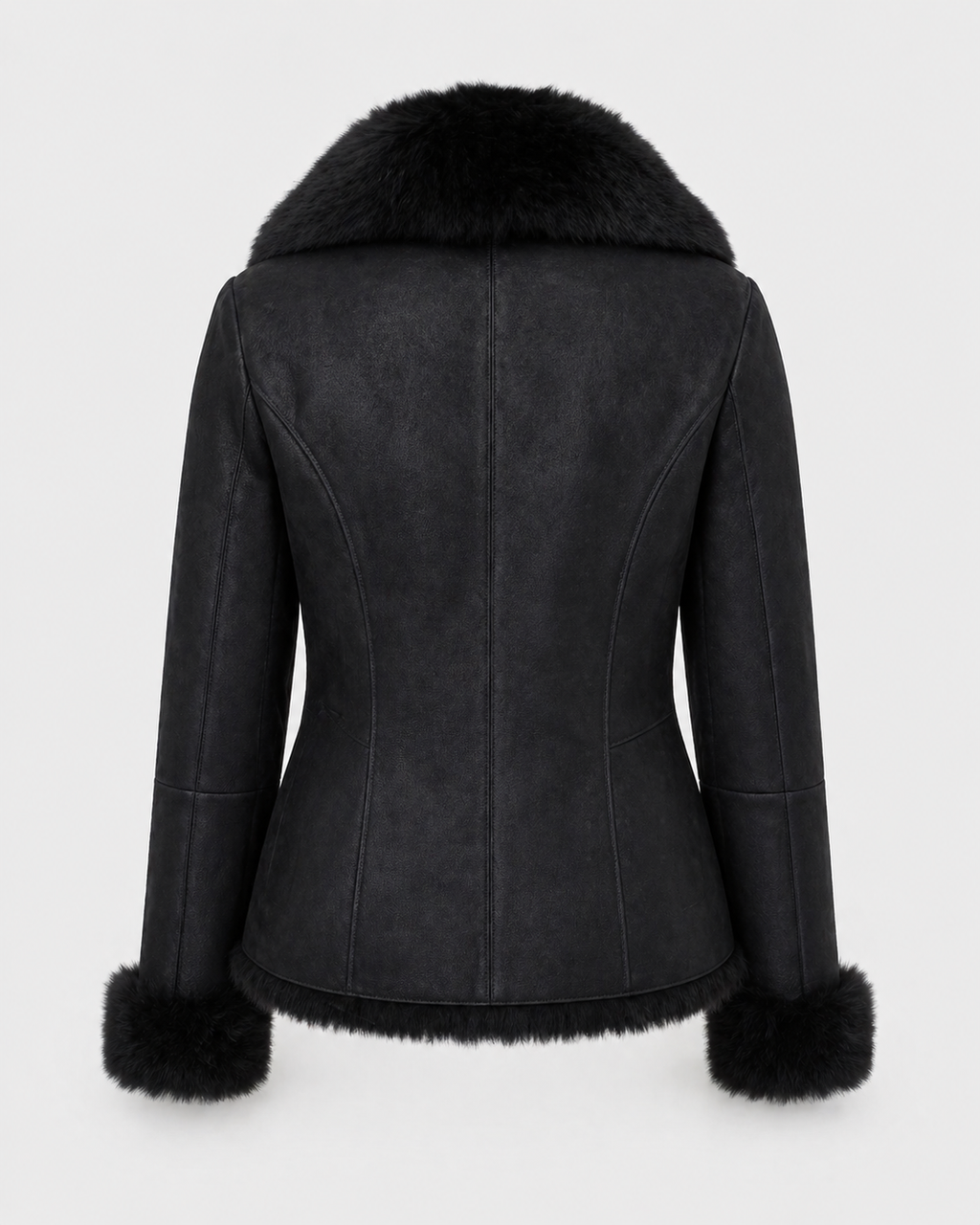 Women’s "Midnight-Plush" Aviator | Black Premium Napa Sheepskin | Authentic High-Pile Shearling Fur Winter Jacket | Full Grain Apparel