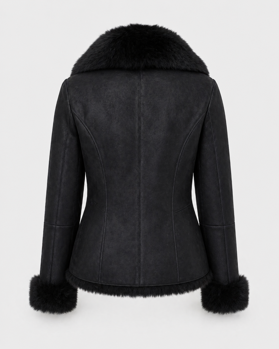 Women’s "Midnight-Plush" Aviator | Black Premium Napa Sheepskin | Authentic High-Pile Shearling Fur Winter Jacket | Full Grain Apparel