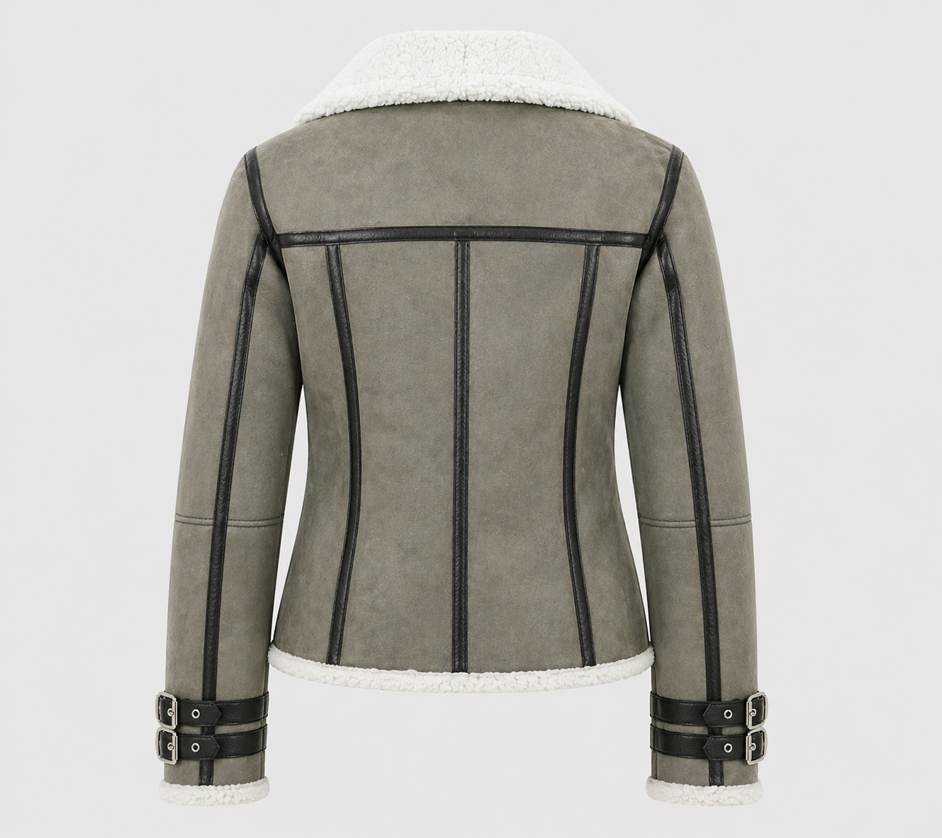 Women’s "Stone-Frost" Aviator | Premium Slate Grey Sheepskin | Authentic Charcoal Shearling-Lined Winter Jacket | Full Grain Apparel