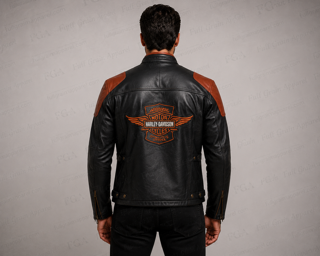 Men's Harley Inspired Cafe Racer Leather Jacket | Full Grain Apparel