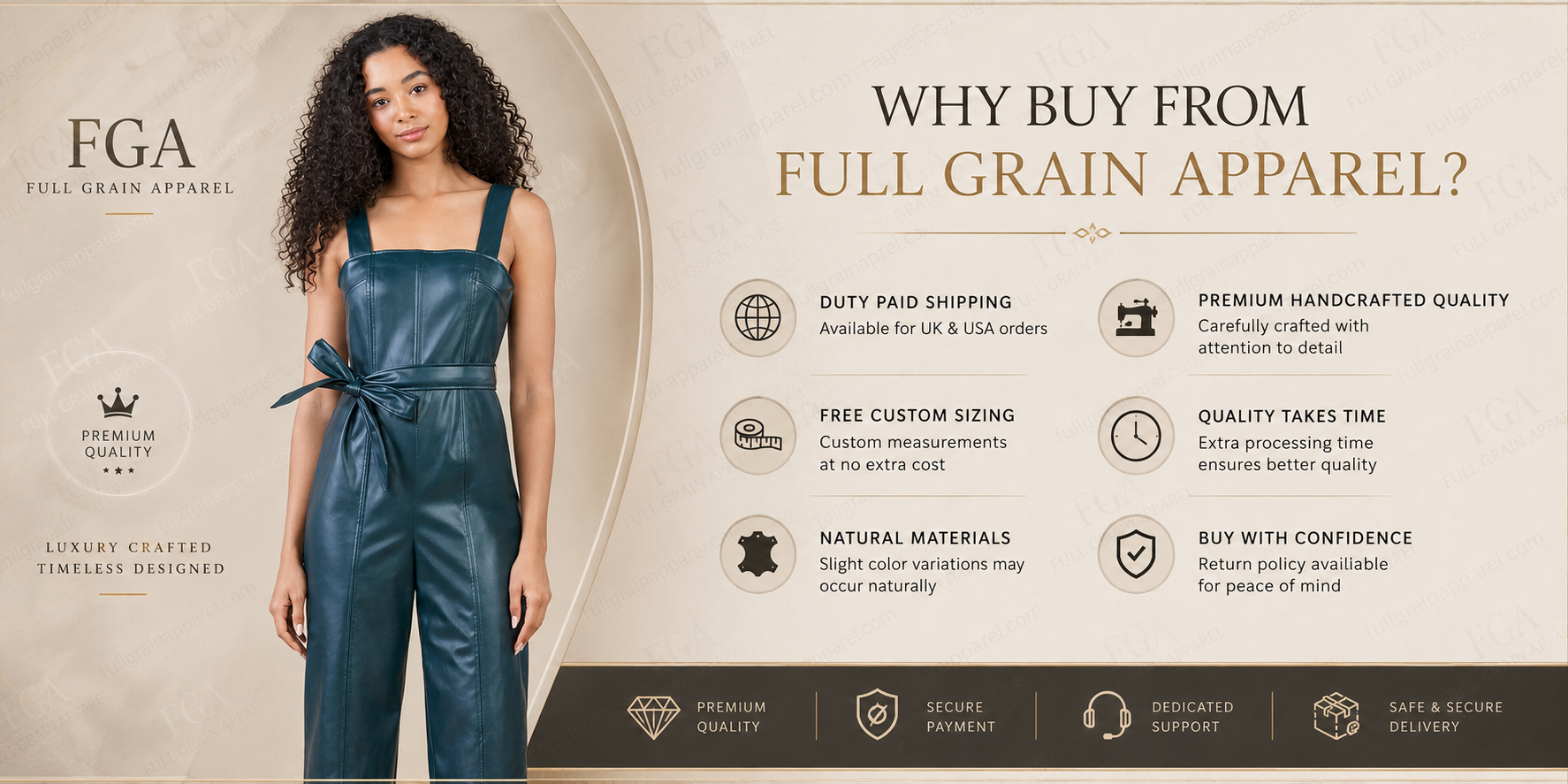 Women's Premium Blue Leather Jumpsuit - Designer One Piece | Full Grain Apparel
