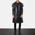 Men’s Classic Black Cowhide Leather Duster Coat | Full Grain Apparel