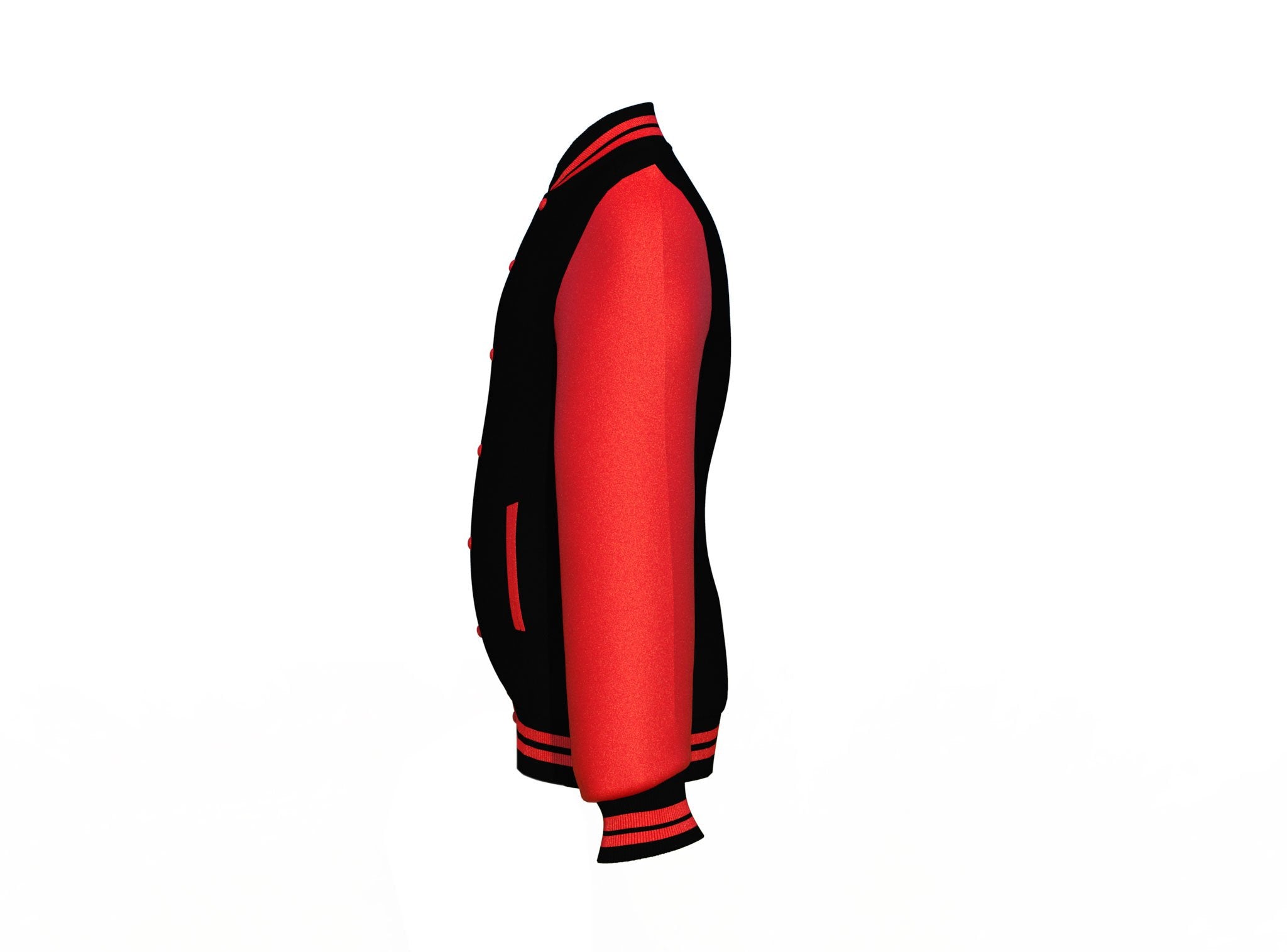 Black & Red Varsity Jacket - Leather Letterman | Full Grain Apparel