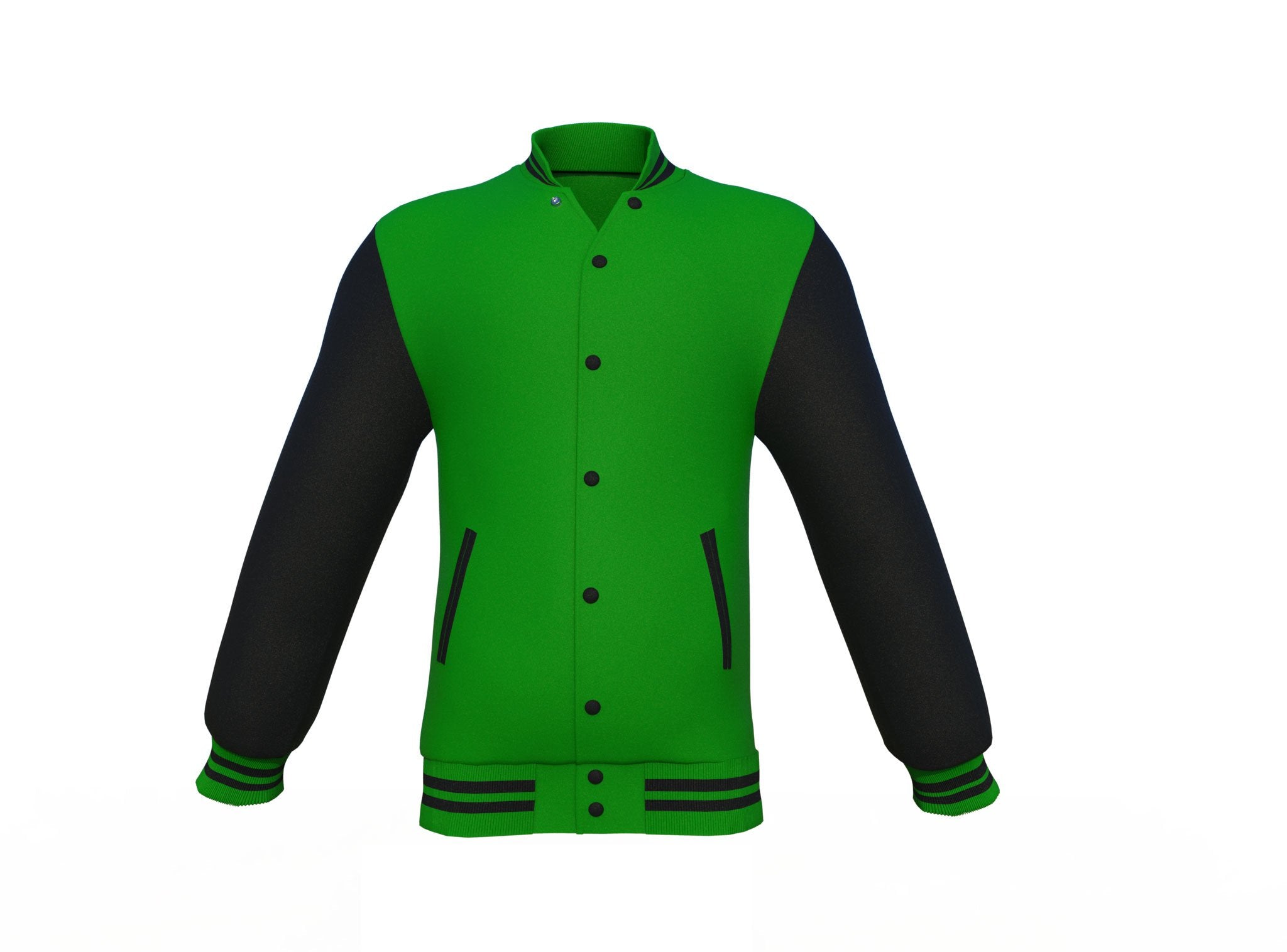 Dark Green & Black Varsity Jacket - Custom Letterman | Full Grain Apparel