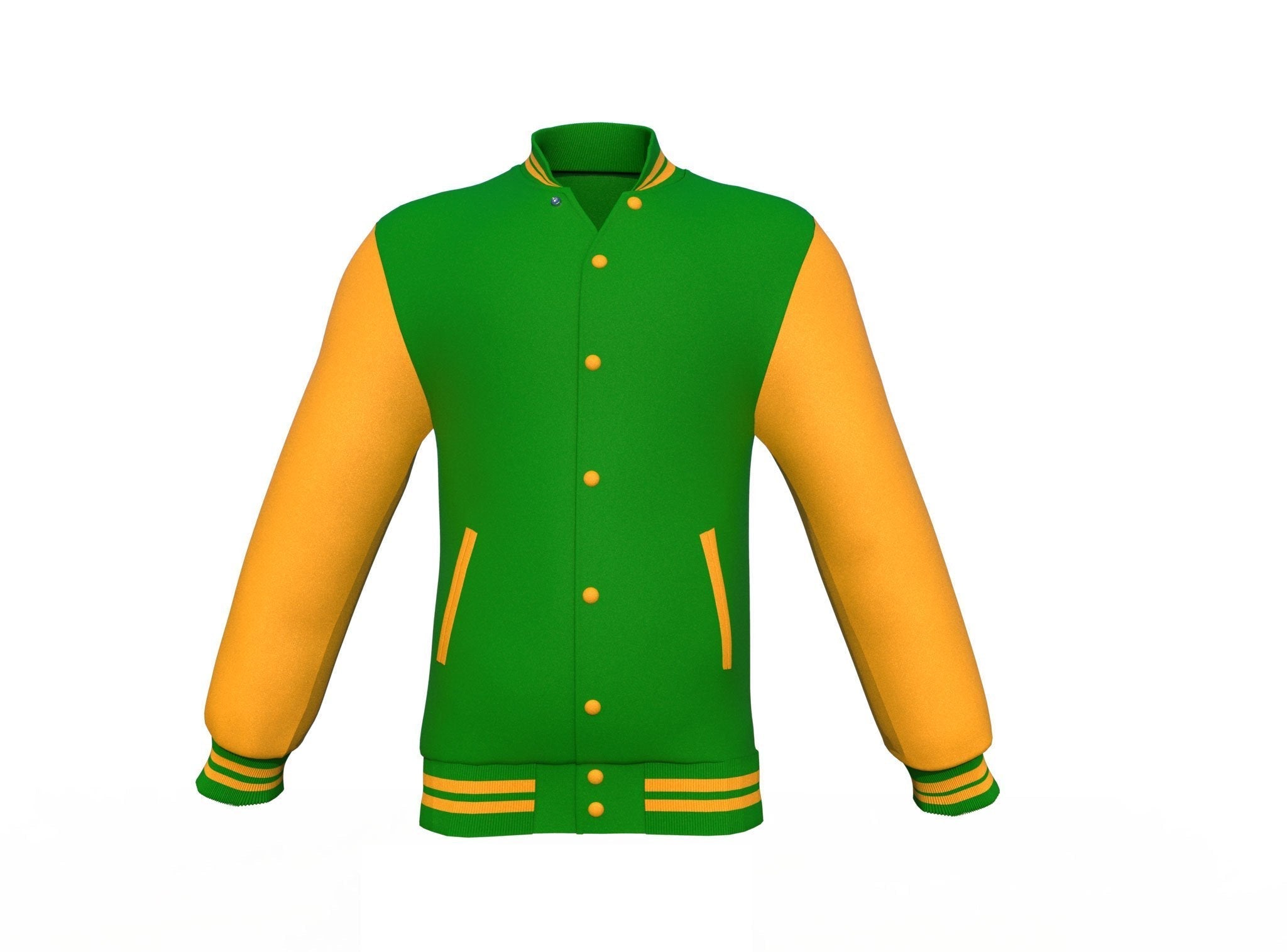 Dark Green & Gold Varsity Jacket - Custom Letterman | Full Grain Apparel