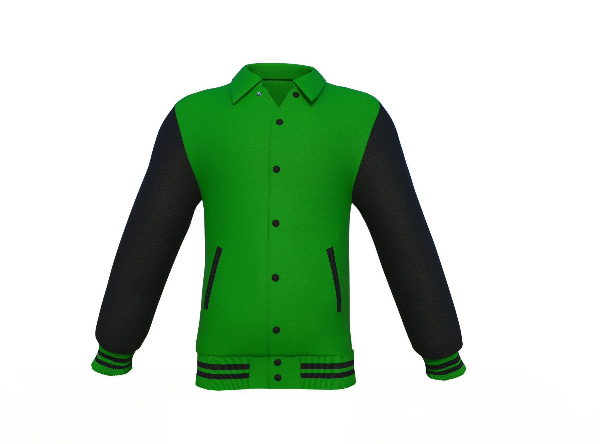 Dark Green & Black Varsity Jacket - Custom Letterman | Full Grain Apparel