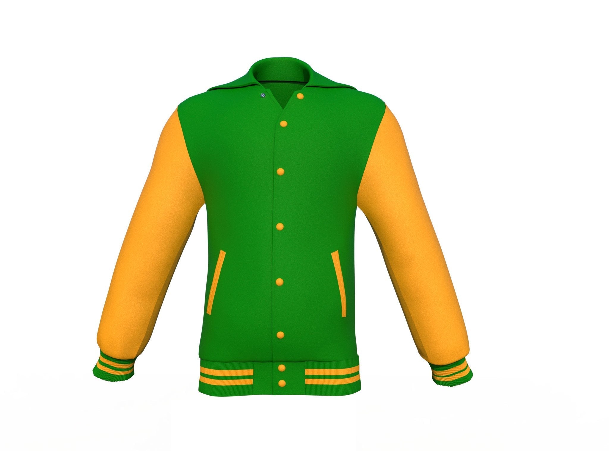 Dark Green & Gold Varsity Jacket - Custom Letterman | Full Grain Apparel