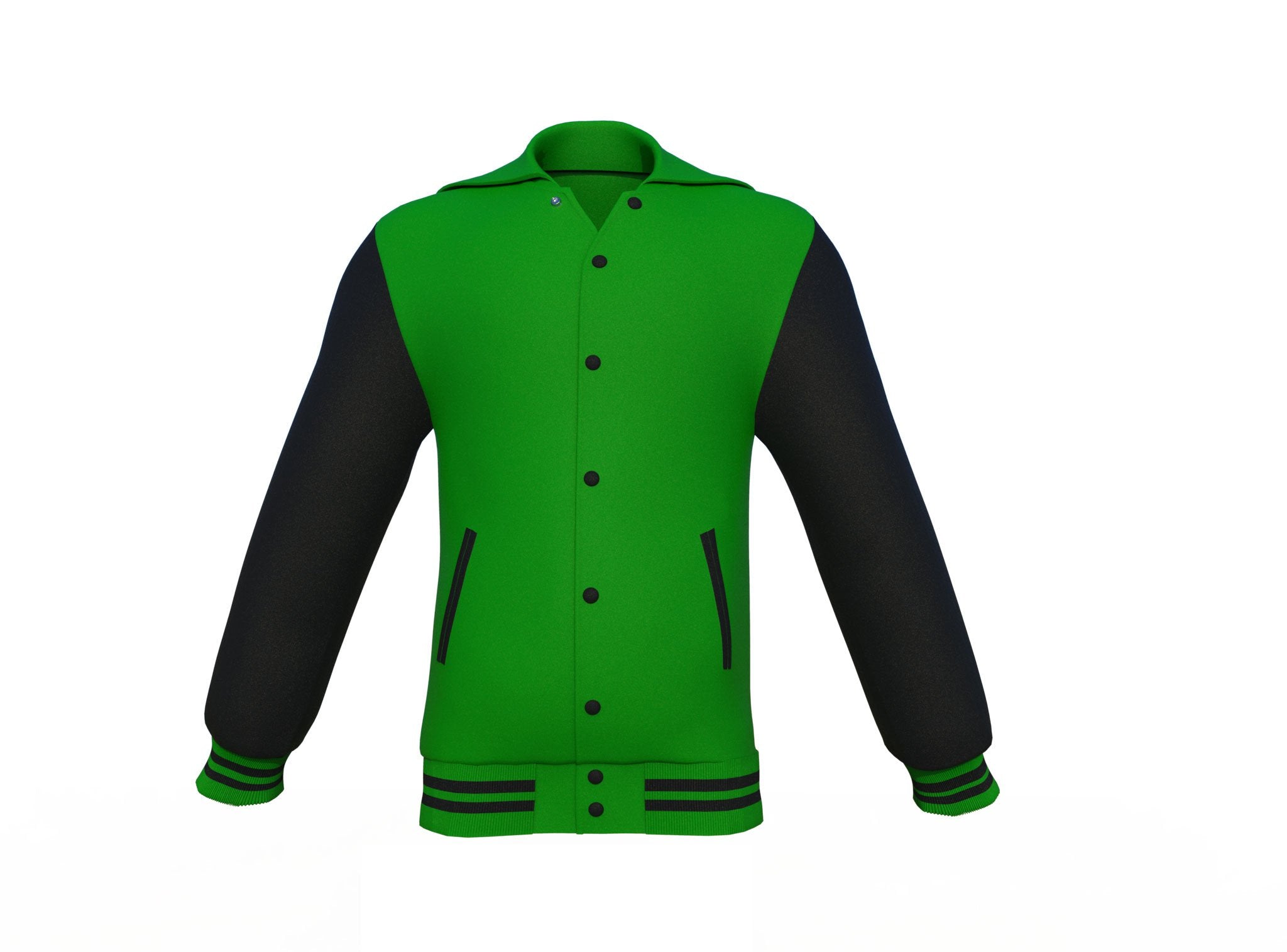Dark Green & Black Varsity Jacket - Custom Letterman | Full Grain Apparel