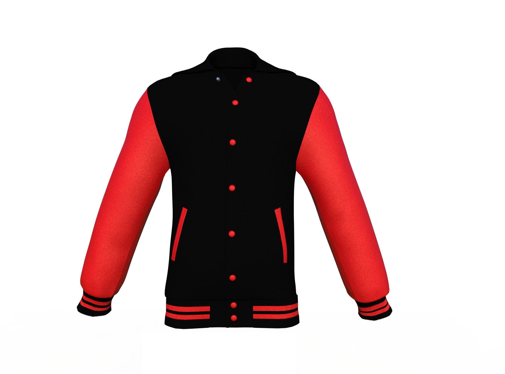 Black & Red Varsity Jacket - Leather Letterman | Full Grain Apparel