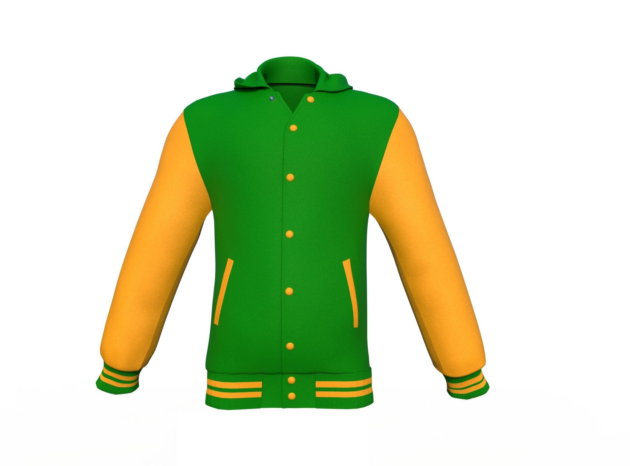 Dark Green & Gold Varsity Jacket - Custom Letterman | Full Grain Apparel