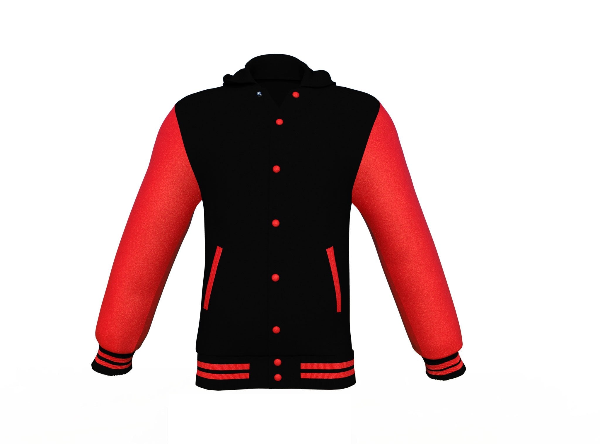 Black & Red Varsity Jacket - Leather Letterman | Full Grain Apparel