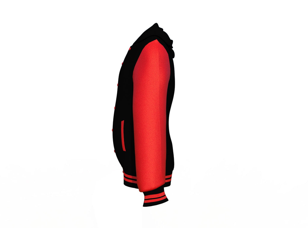 Black & Red Varsity Jacket - Leather Letterman | Full Grain Apparel