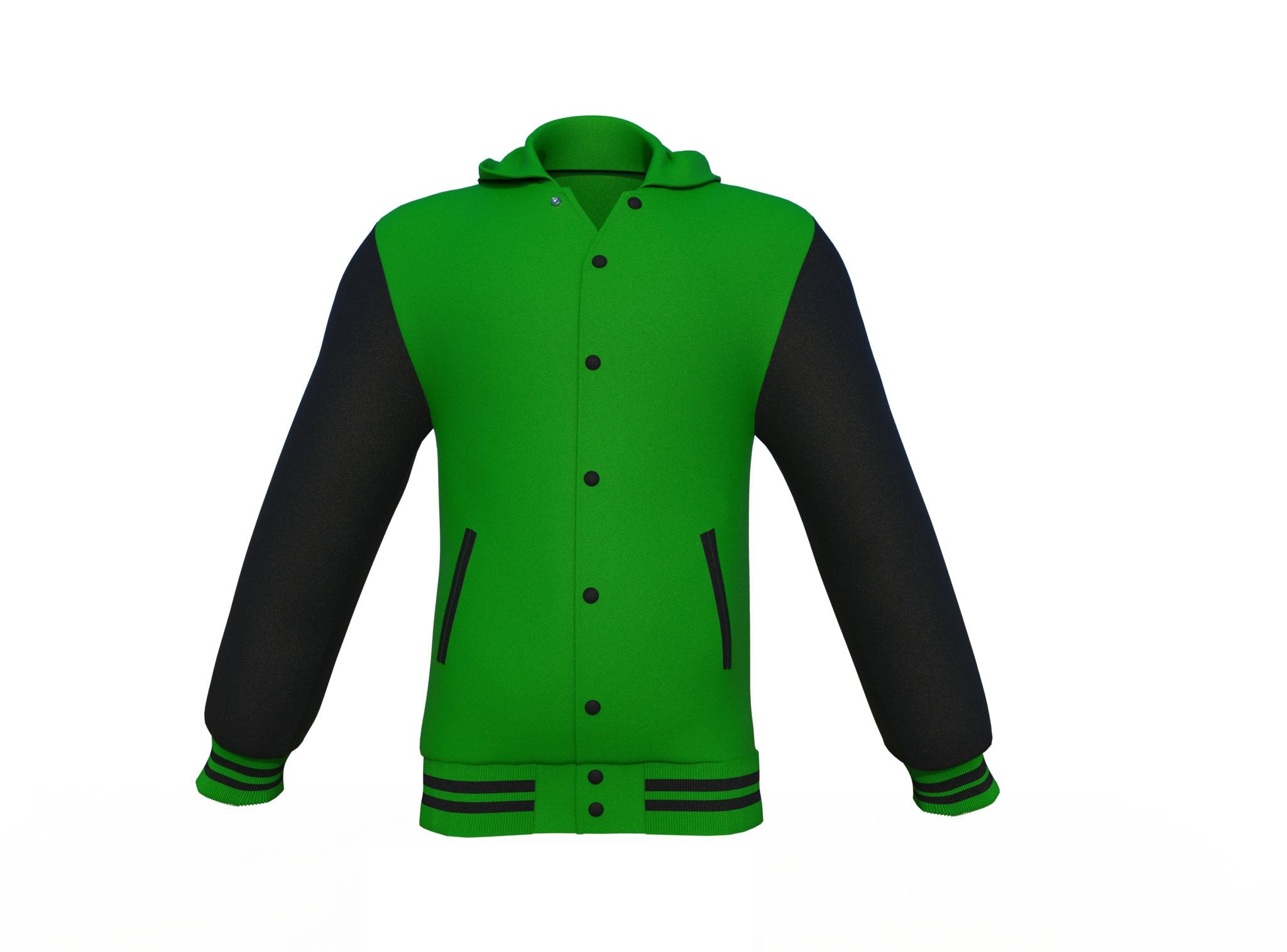 Dark Green & Black Varsity Jacket - Custom Letterman | Full Grain Apparel