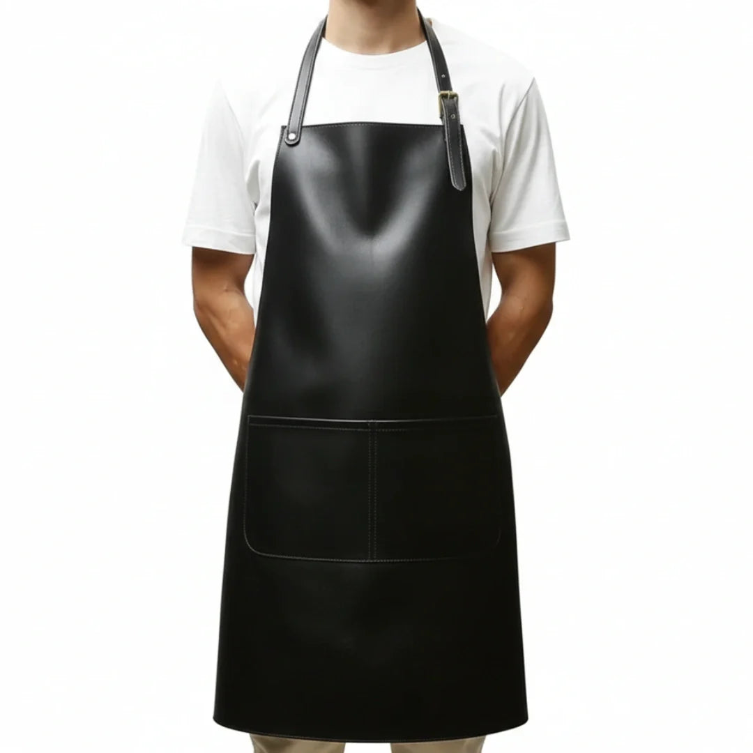 Tri-Tone Leather Cooking Apron