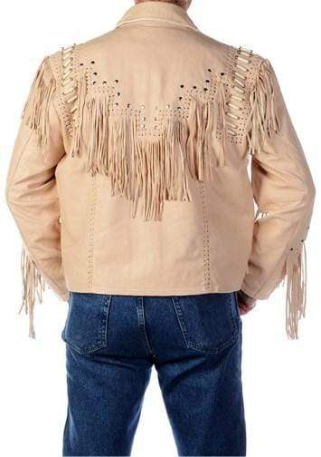 Men’s 1980's Cream Western Fringe Leather Jacket | Full Grain Apparel