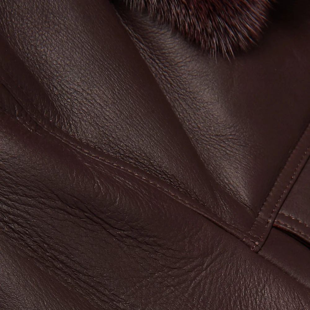 Men’s "Canyon-Hybrid" B3 Trucker | Heritage Brown Real Sheepskin | Premium Shearling-Lined Flying Jacket | Full Grain Apparel