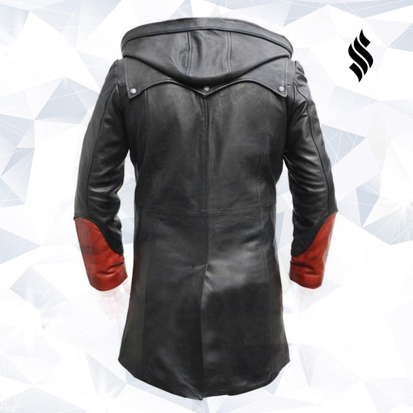 Men’s Devil Black Leather Trench Coat | Rugged Gothic Mastery | Full Grain Apparel