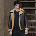 Men’s Dark Brown B-3 Flight Shearling Sheepskin Jacket - The Midnight Mahogany Legend | Full Grain Apparel