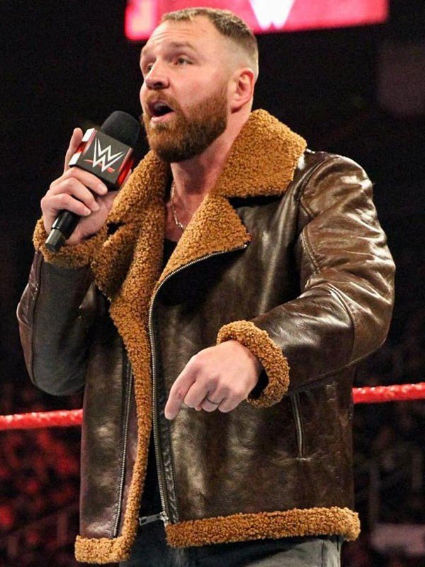 Men’s Dean Ambrose WWE Wrestler Shearling Jacket | Rugged Unhinged Style | Full Grain Apparel
