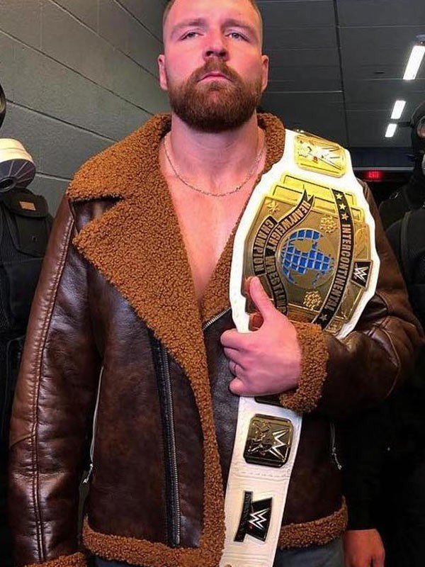 Chaqueta de piel de borrego de Dean Ambrose, luchador de la WWE, para hombre | Estilo rudo y desquiciado | Prenda de cuero de plena flor